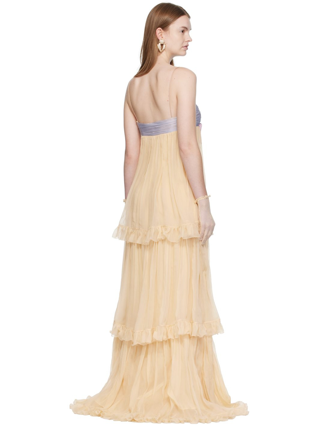 Beige Silk Maxi Dress - 3