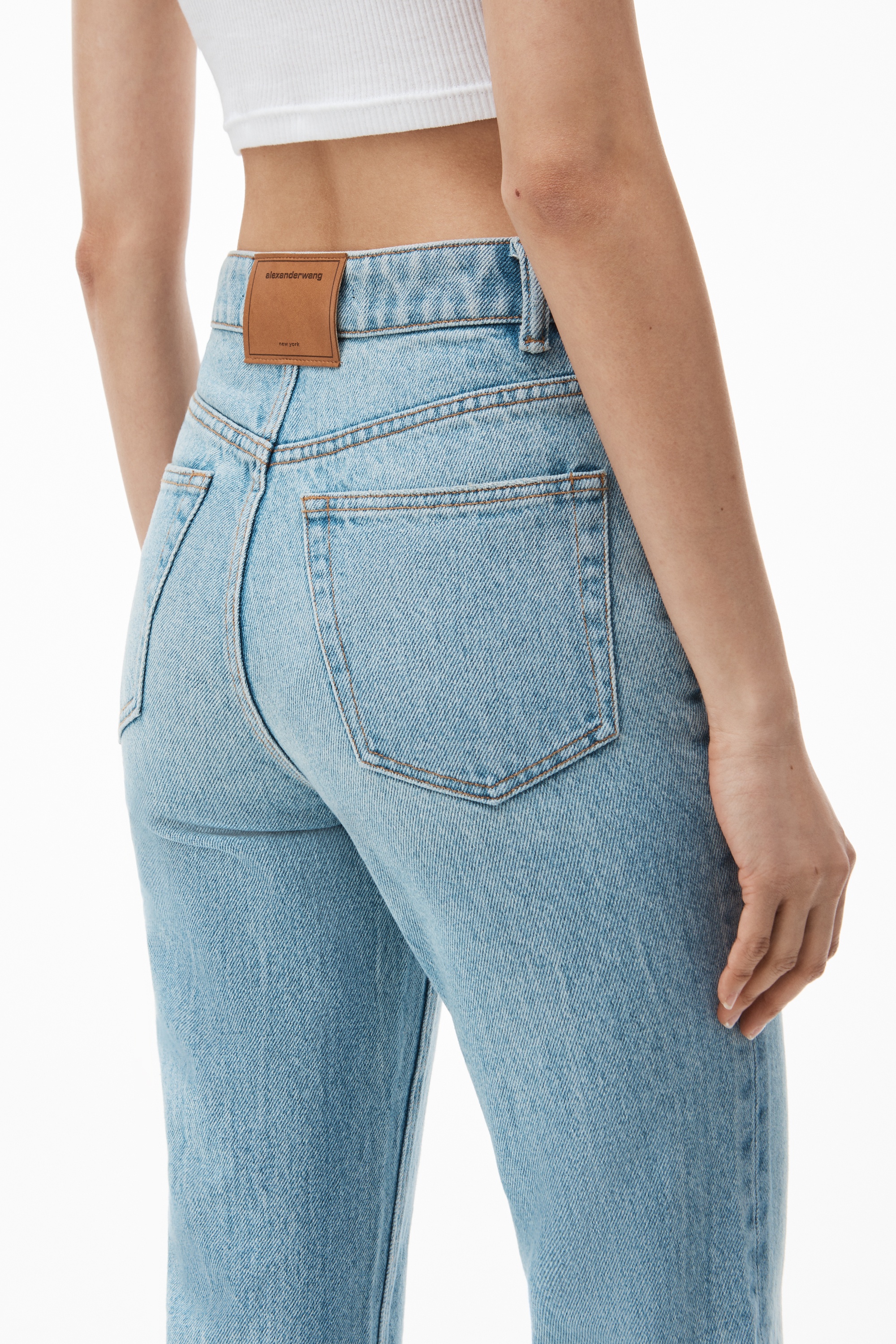 FLY HIGH-RISE STACKED JEAN IN DENIM - 5