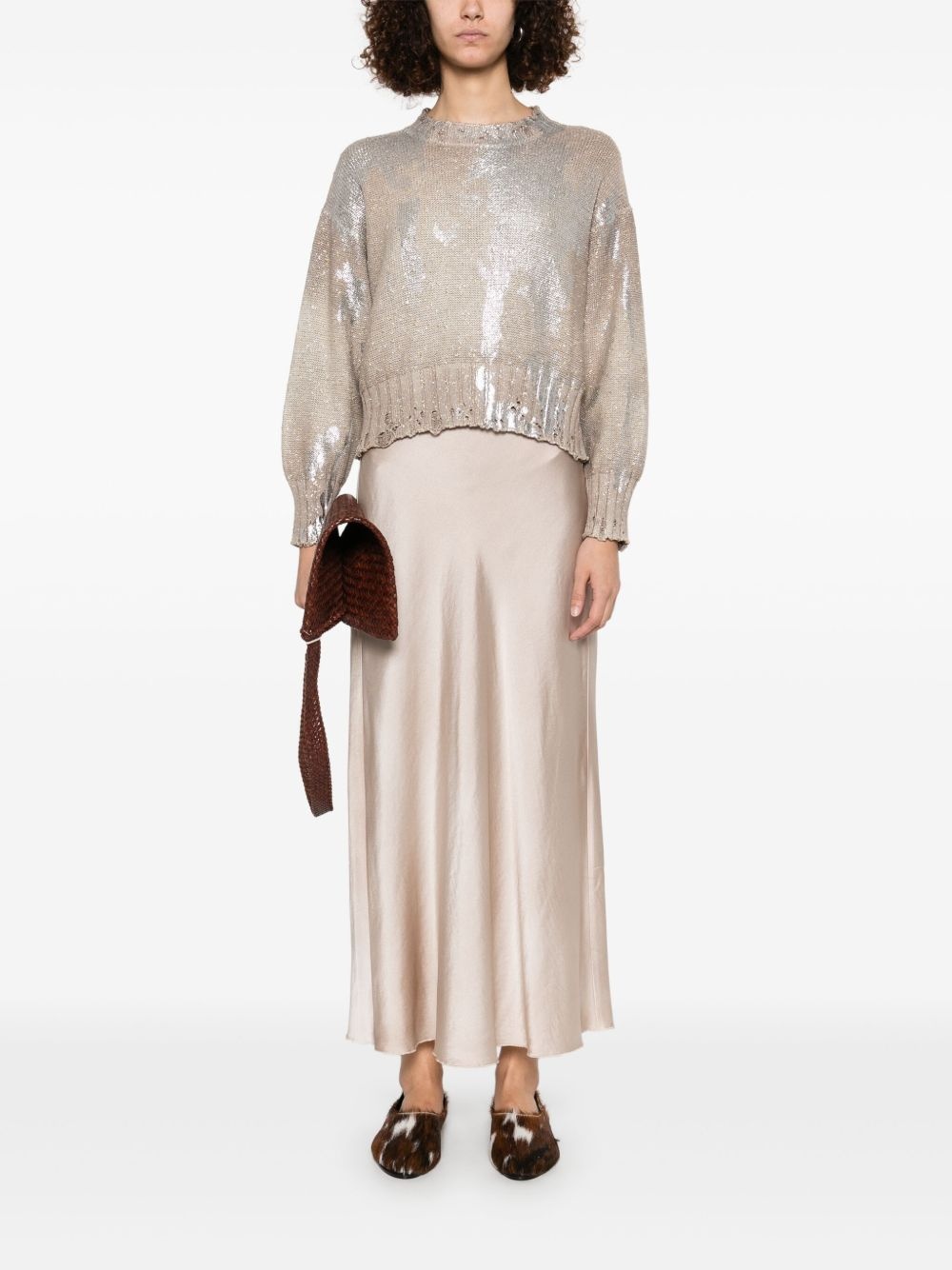 satin midi skirt - 2