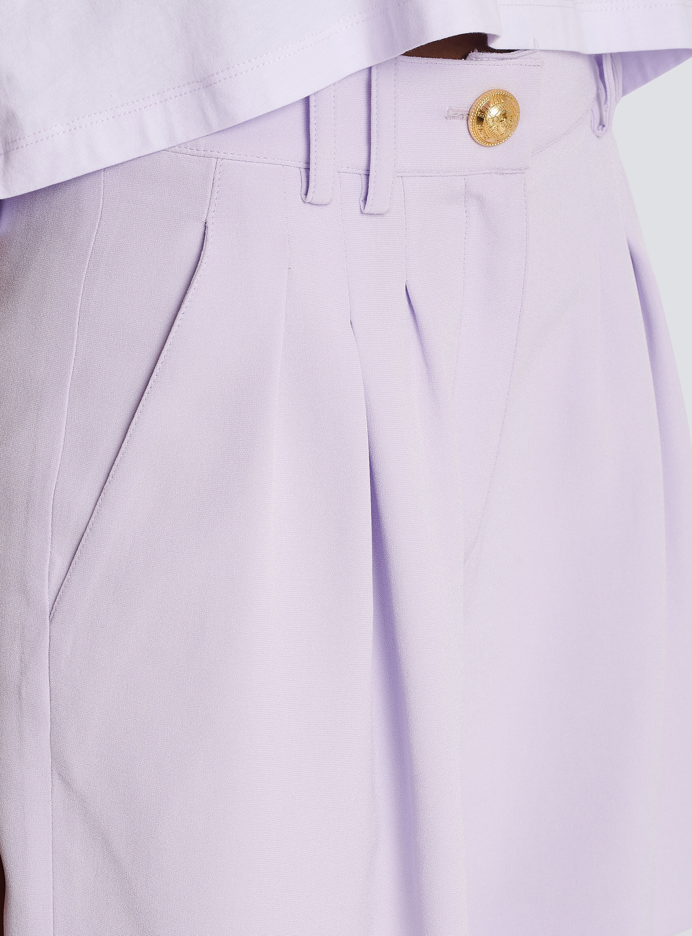 Flared crepe shorts - 7
