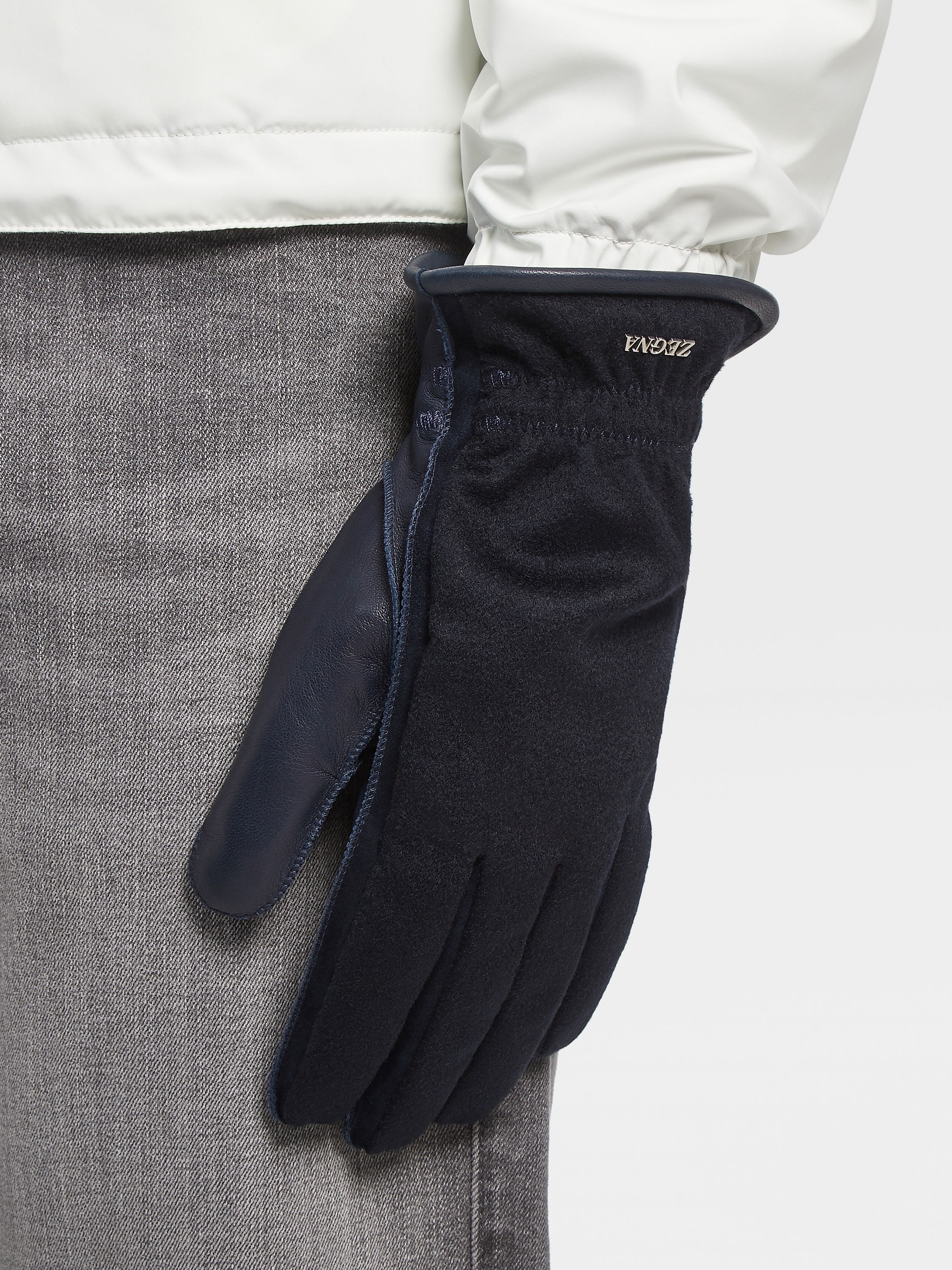 DARK BLUE OASI CASHMERE GLOVES - 3