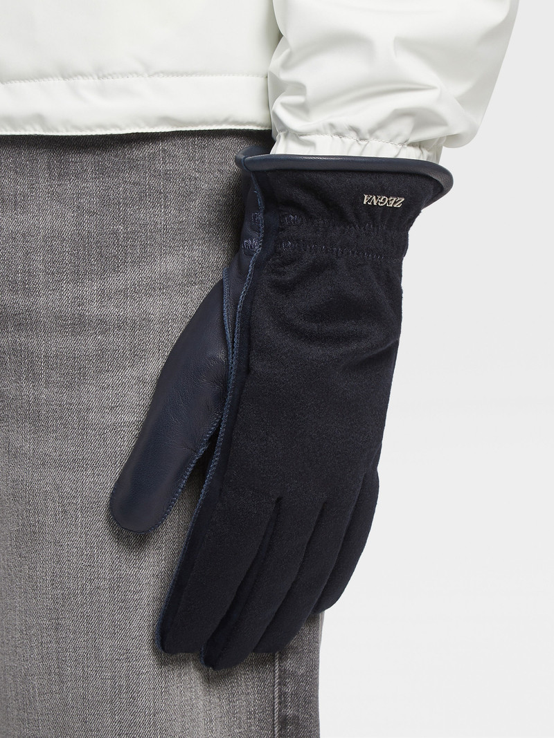 DARK BLUE OASI CASHMERE GLOVES 3