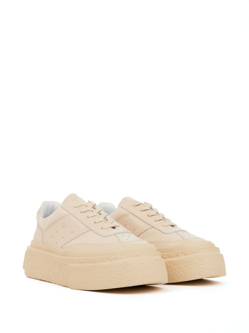 numbers-motif leather sneakers - 2