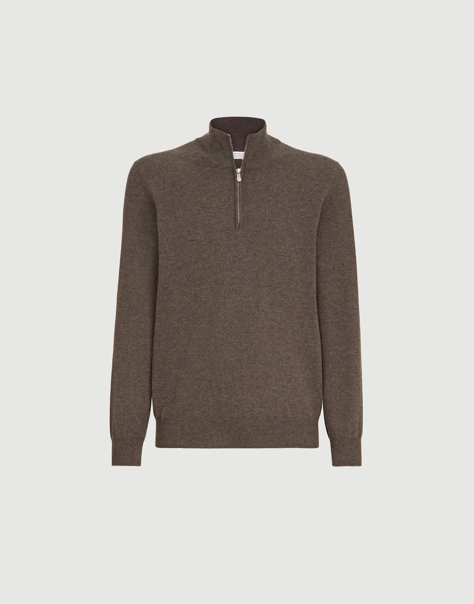 Cashmere sweater with half zip - 1