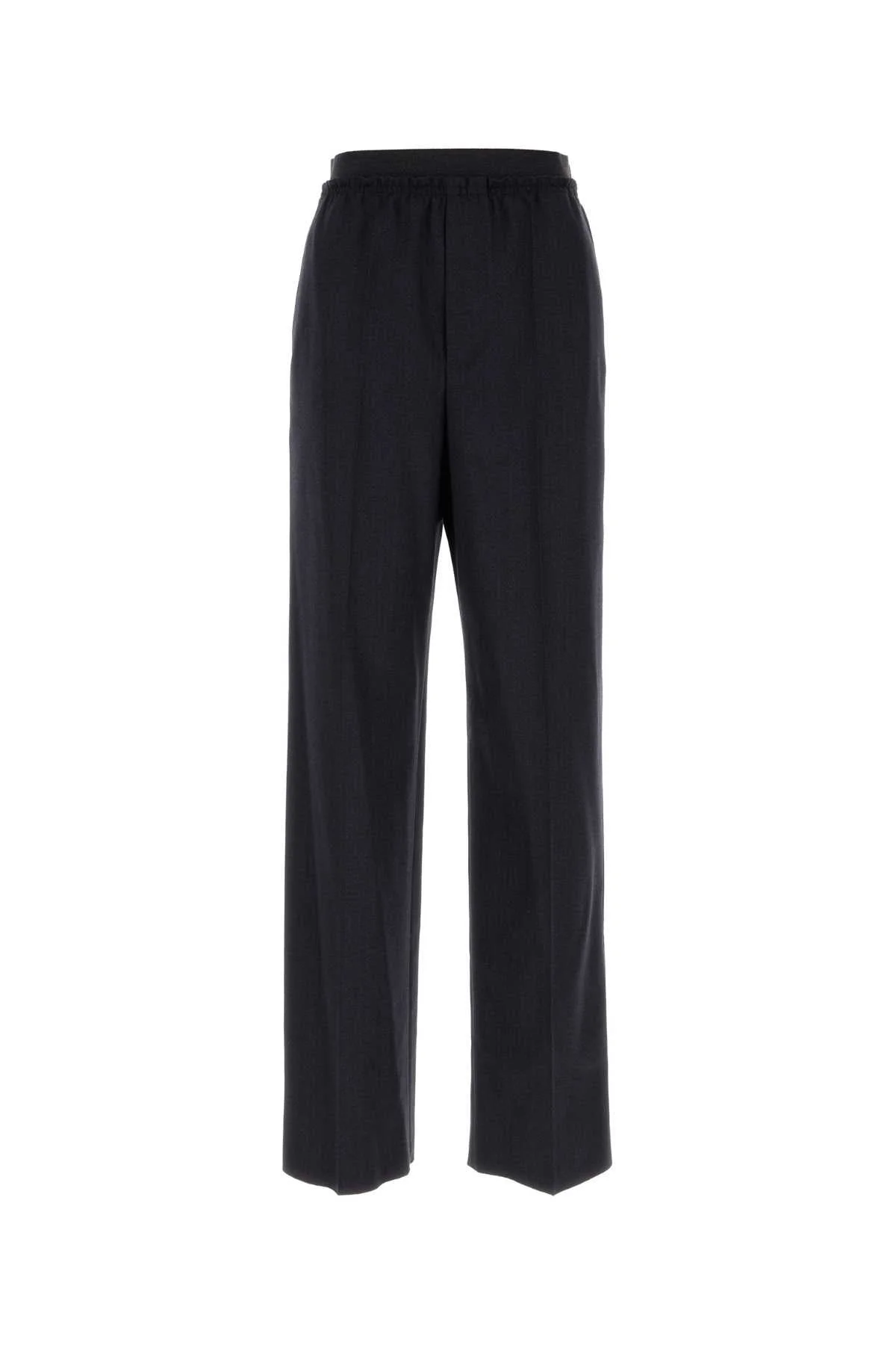 Bottega Veneta Women Midnight Blue Wool Wide-Leg Pant - 1