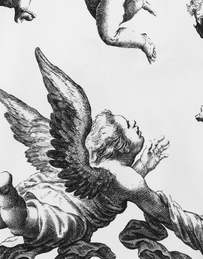 Short-sleeved Angel-print T-shirt BLANCO DOLCE&GABBANA 4