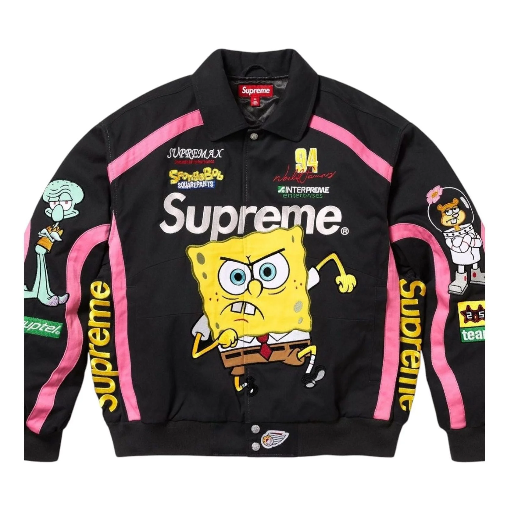 Supreme x Spongebob Squarepants x Jeff Hamilton Racing Jacket 'Black' SS25J81-BLACK - 1