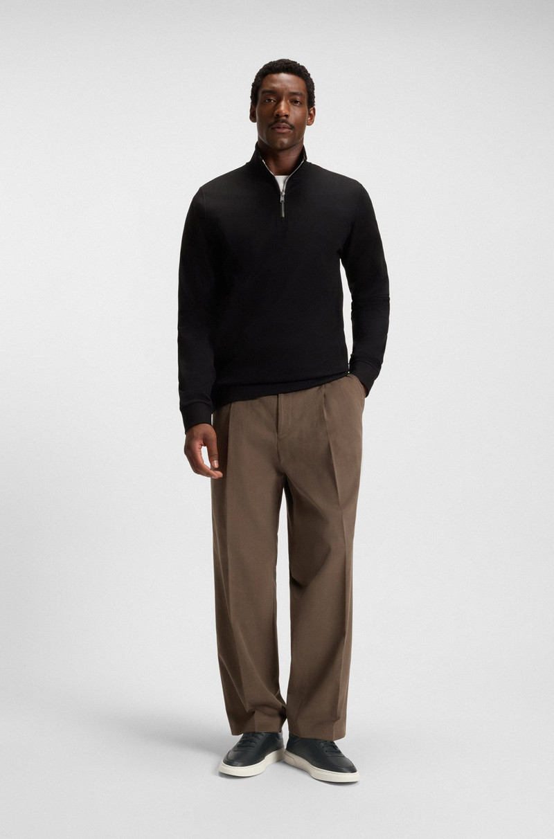 BOSS LEATHER TRAINERS WITH CONTRAST RUBBER OUTSOLE outlook