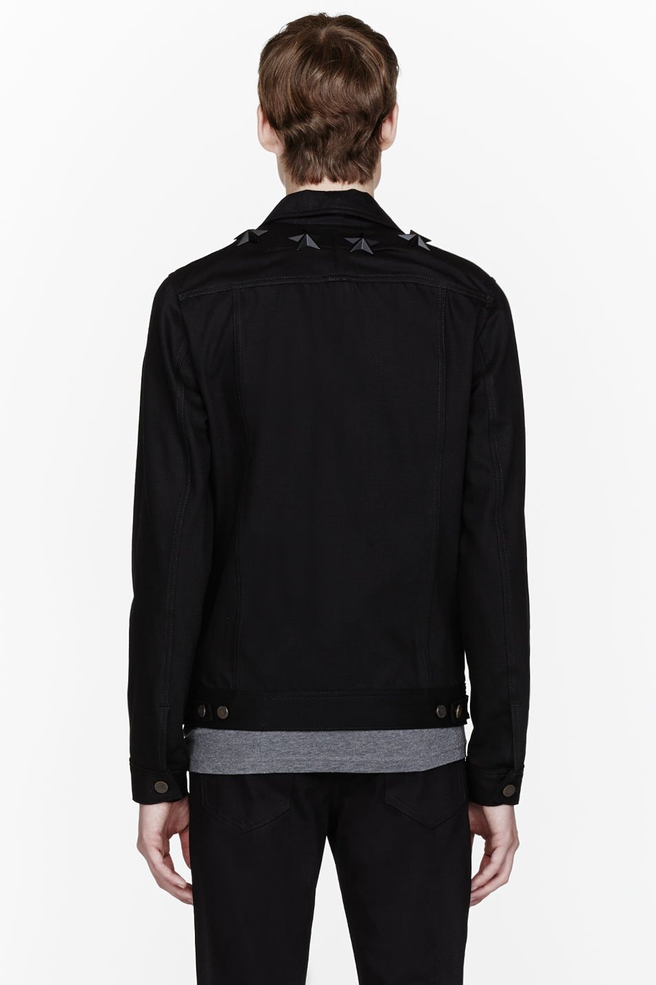 Givenchy Star-Studded Denim Jacket - Black - 12