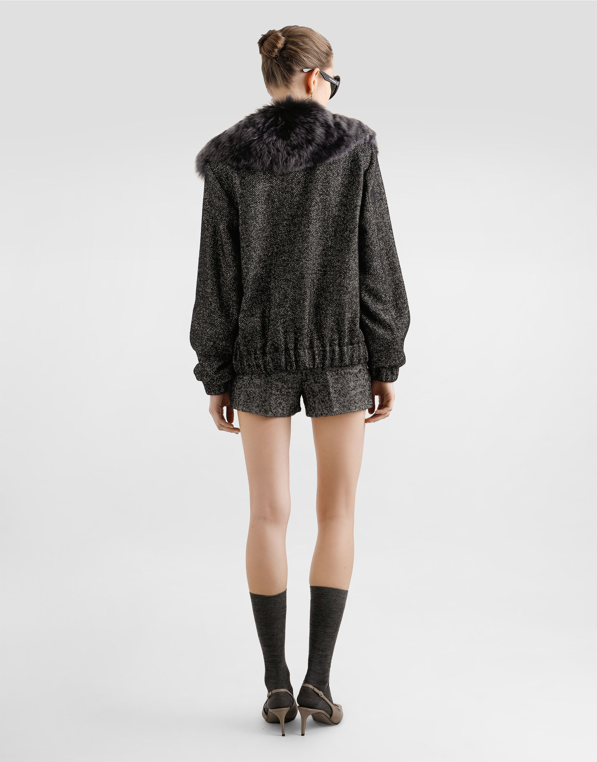 Wool blend chevron shorts - 3