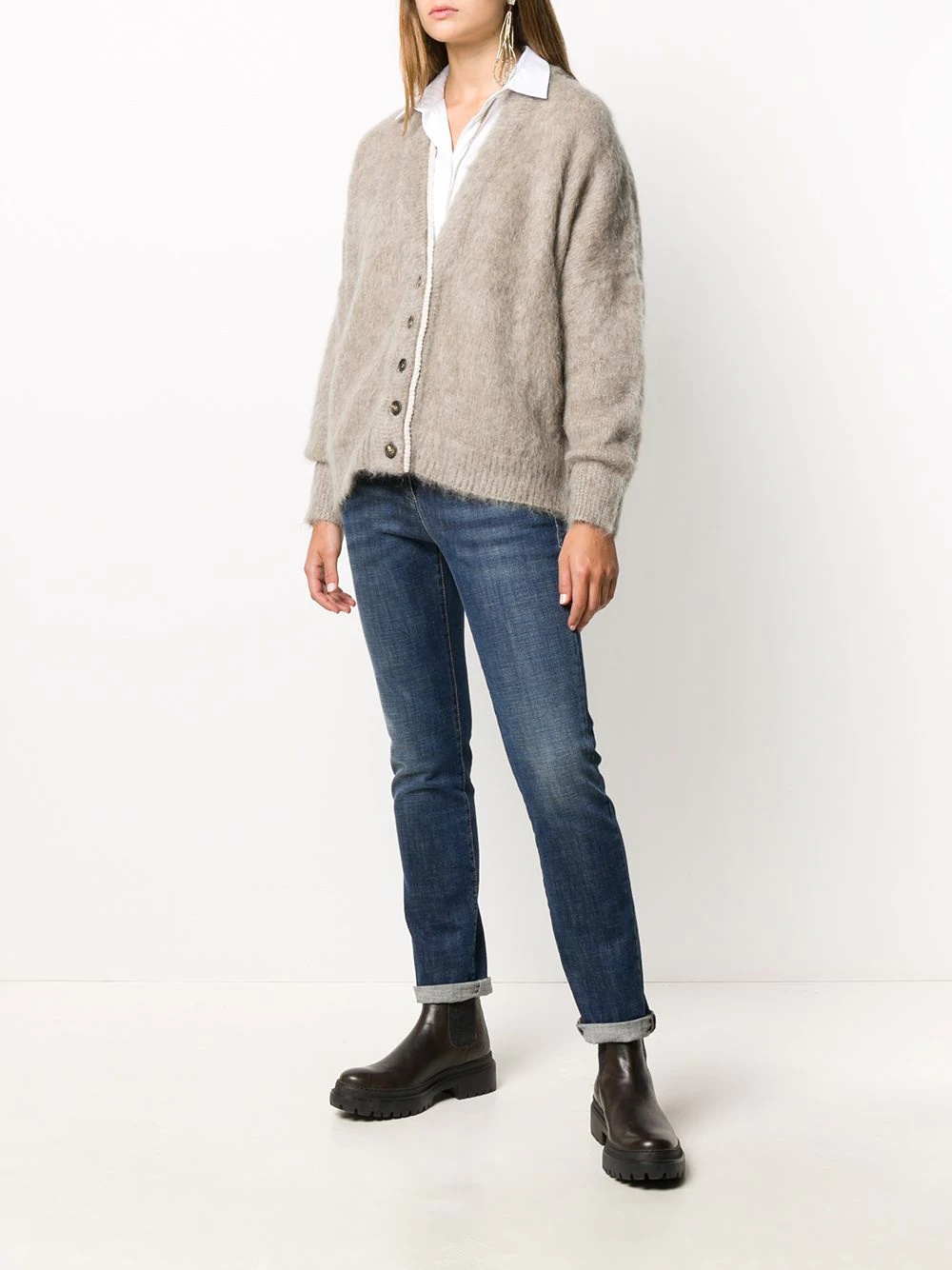 buttoned v-neck cardigan  - 2