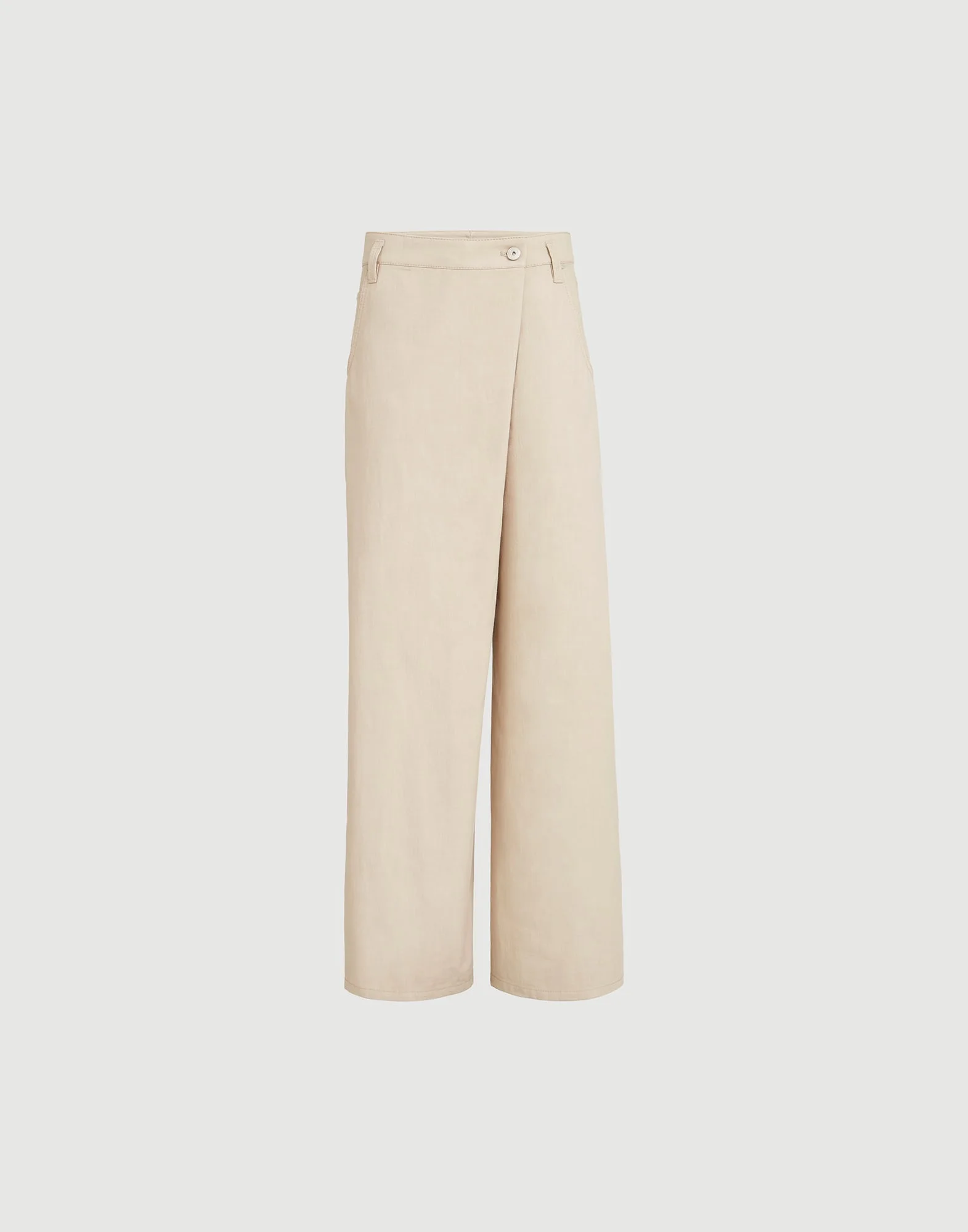 Cotton gabardine loose wrap trousers with monili - 1
