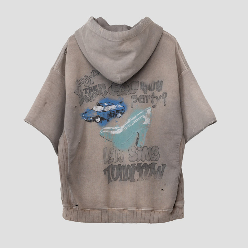 Maison MIHARAYASUHIRO DISTRESSED S/S HOODIE outlook
