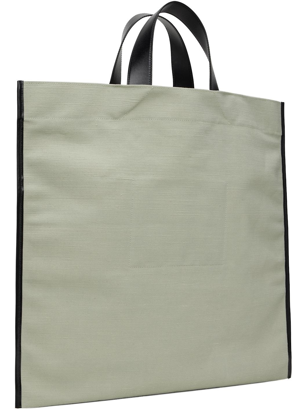 Green Border Book Square Tote - 3