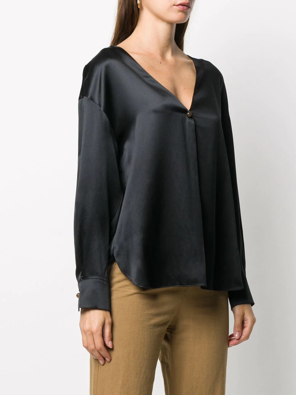 v-neck satin blouse - 4