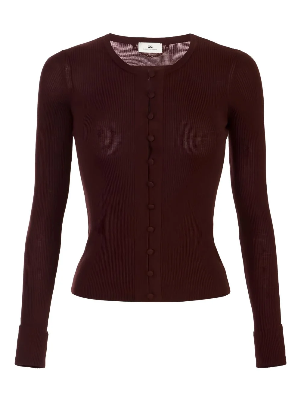 ribbed chain detail cardigan - 1