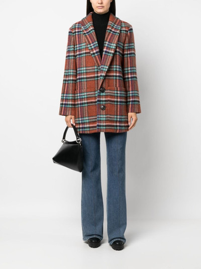 DSQUARED2 check-pattern single-breasted wool coat outlook