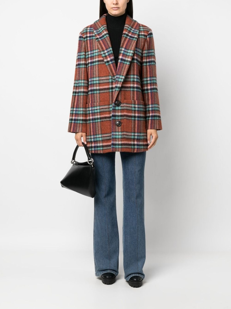 DSQUARED2 check-pattern single-breasted wool coat outlook