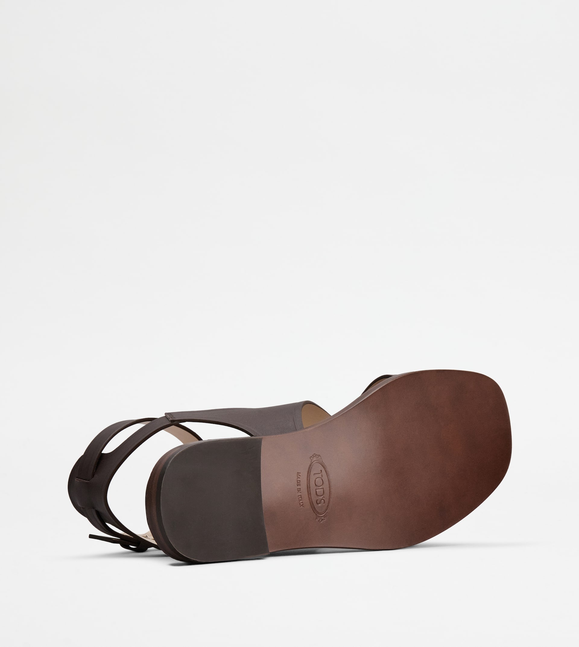 SANDALS IN LEATHER - BROWN - 4