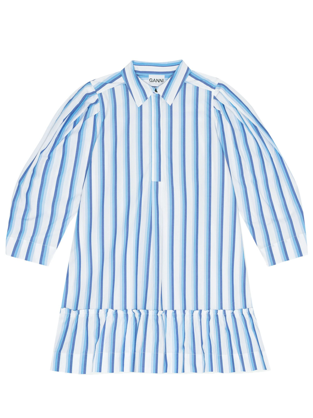 Stripe Cotton Mini Shirt Dress - 1