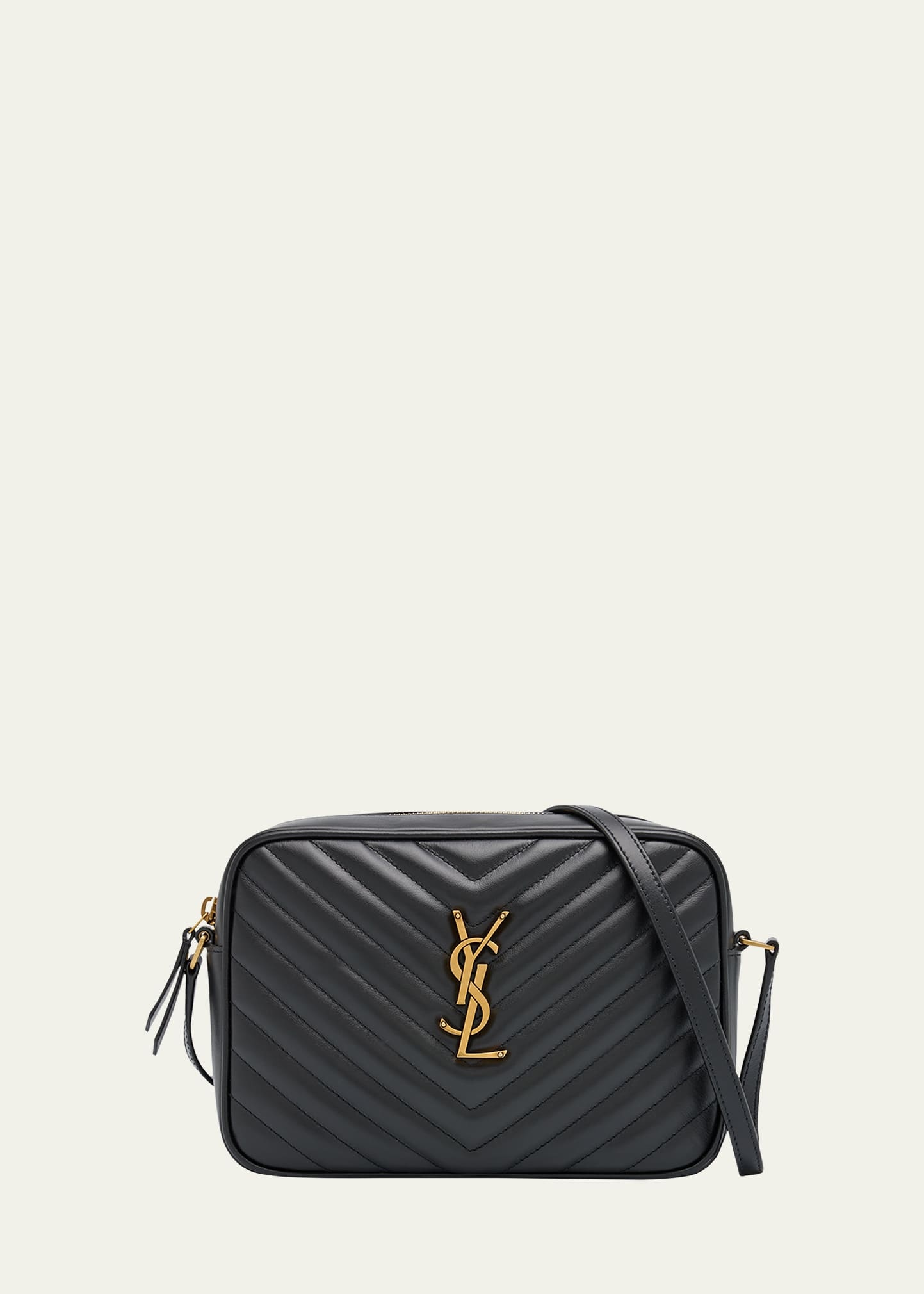 Lou Medium YSL Camera Bag with Pocket in Quilted Leather - 1