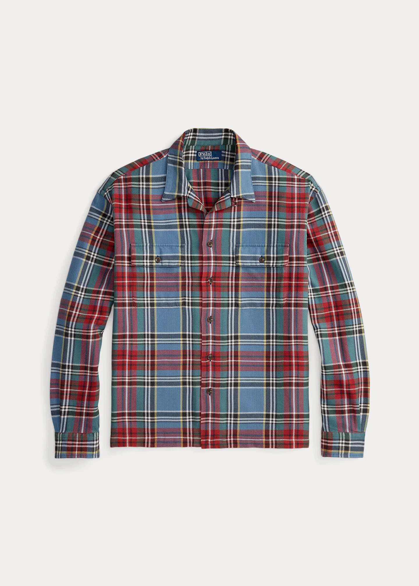 Classic Fit Plaid Flannel Camp Shirt - 1
