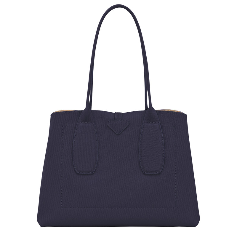 Roseau L Tote bag Bilberry - Leather 3