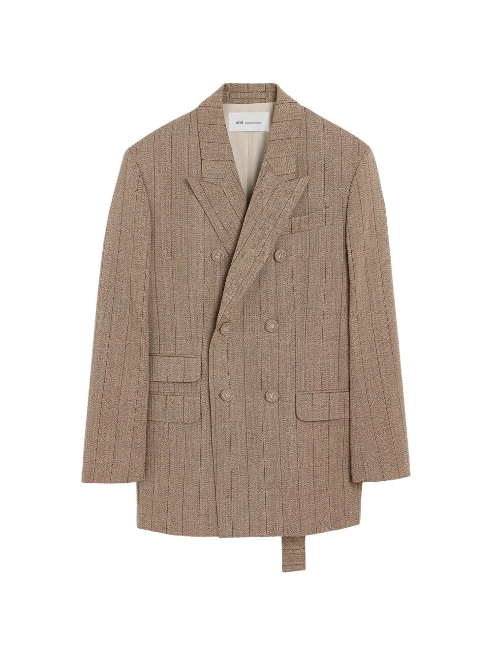 double-breasted striped wool blazer - 1