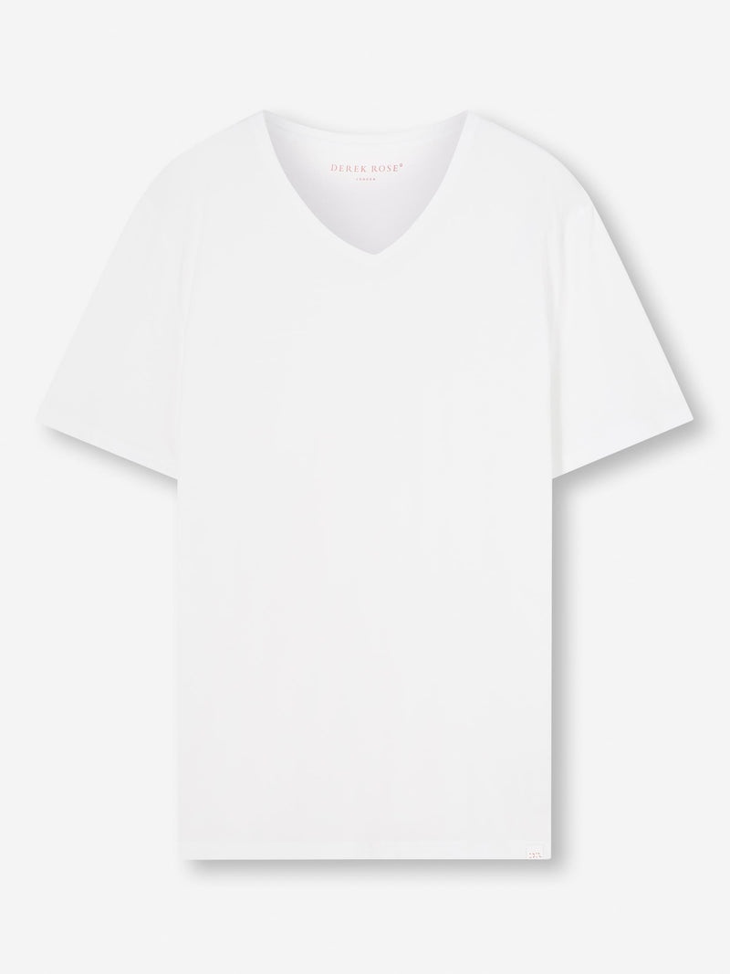 Men's V-Neck T-Shirt Riley Pima Cotton White - 1