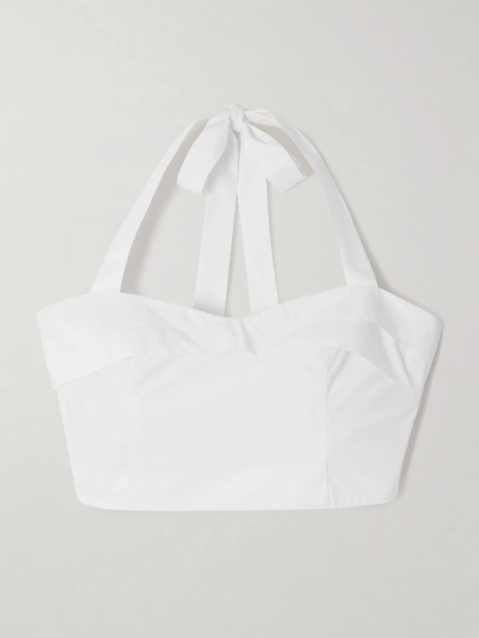 Rue cotton-poplin halterneck bustier top Cream - 1