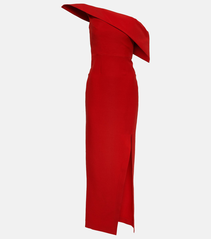 Asymmetric wool and silk gown - 1