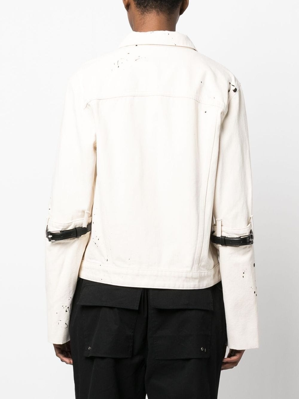 buckle strap-embellished denim jacket - 4