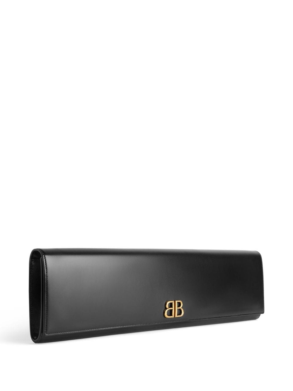 Maxi BB-embellished leather clutch - 3