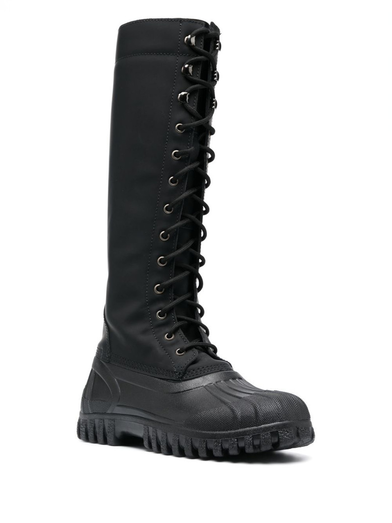 RAINS thigh-length lace-up boots outlook