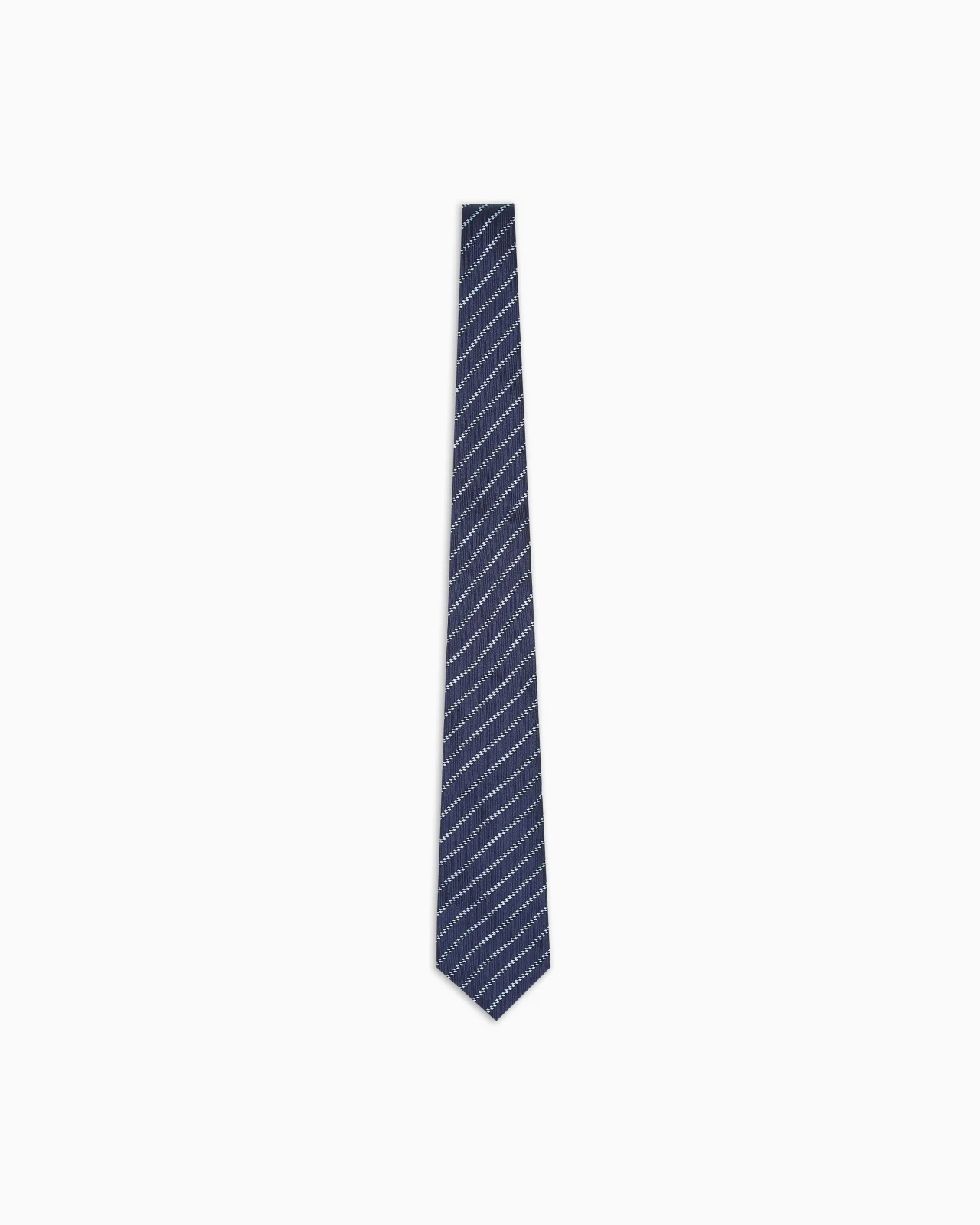 PURE SILK TIE WITH JACQUARD STRIPES - 1