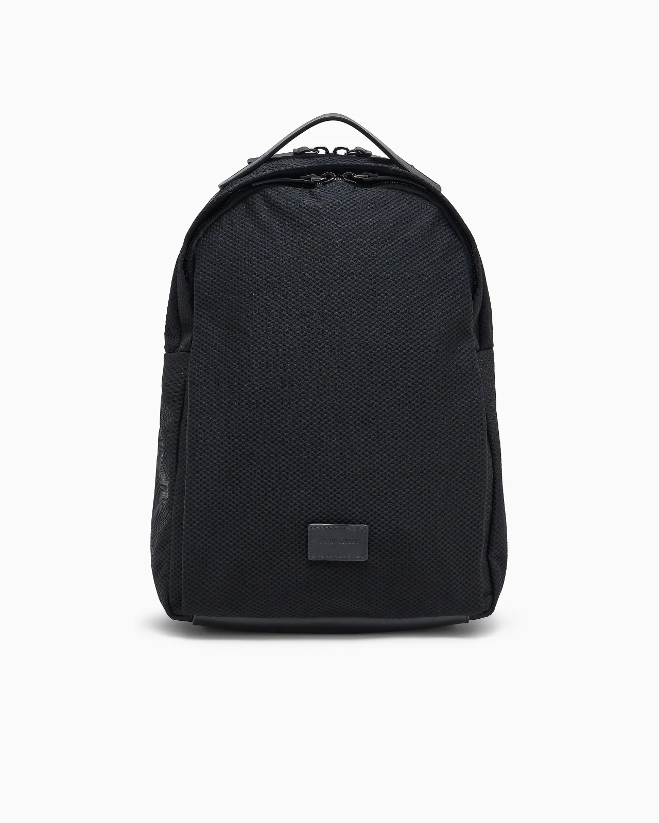 MESH BACKPACK WITH LEATHER INSERTS AND ADJUSTABLE SHOULDER STRAPS - 1