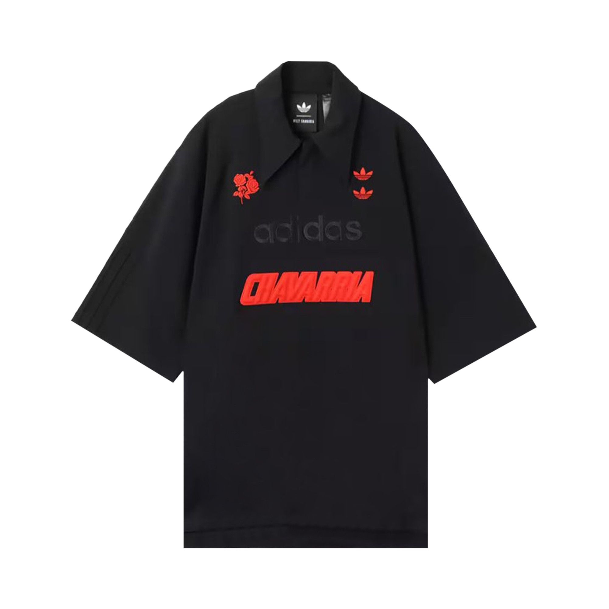 adidas x Willy Chavarria Logo Polo Shirt 'Black' - 1