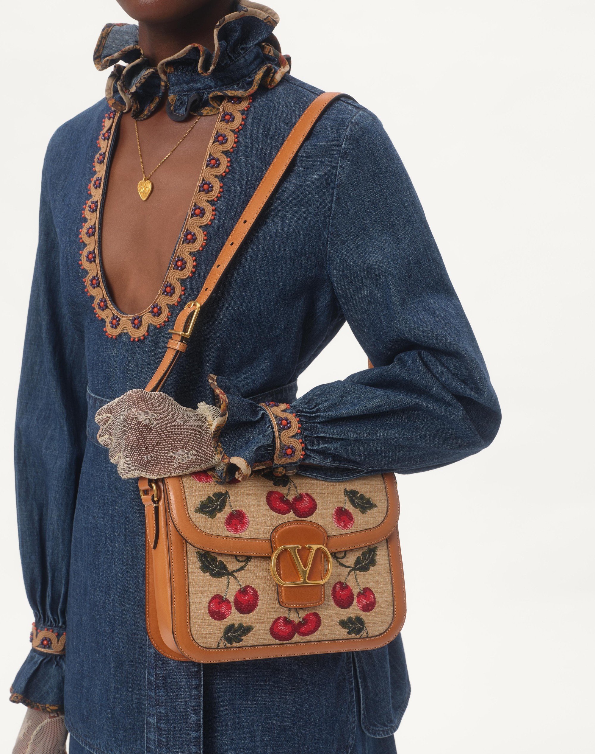EMBROIDERED CHAMBRAY DENIM TOP - 3