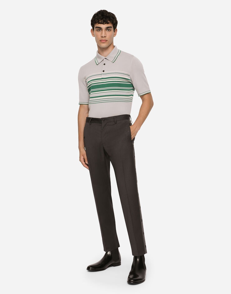 Stretch wool pants with side bands - 4
