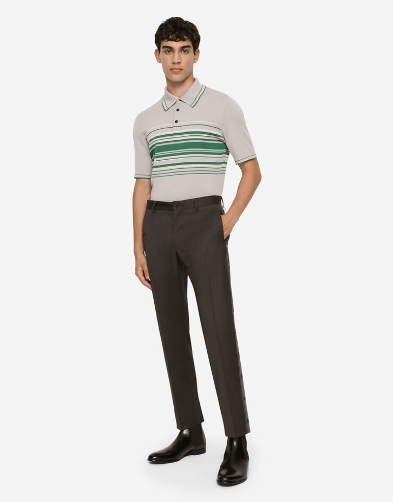 Stretch wool pants with side bands 4