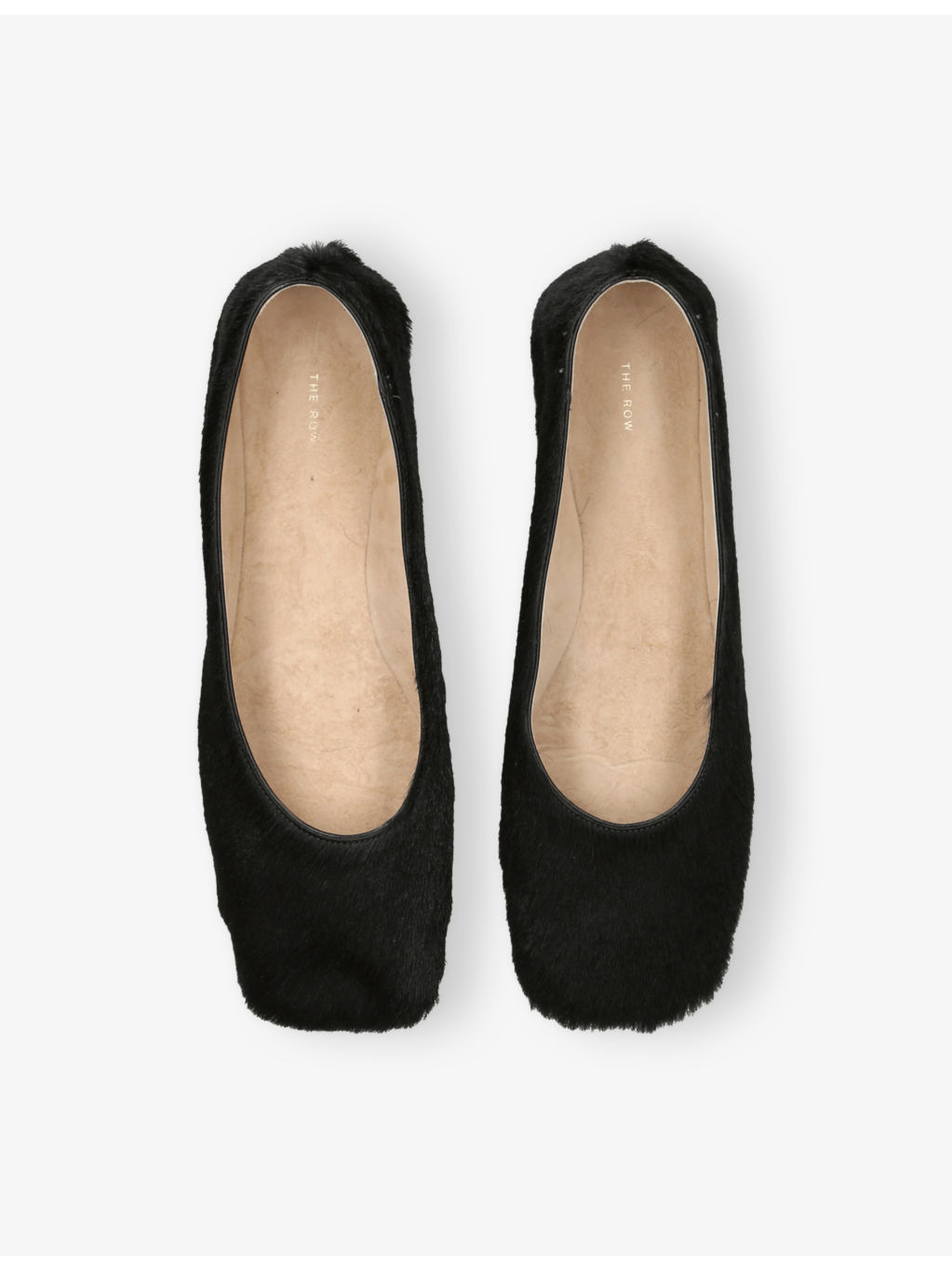 Square-Toe Pony-Hair Leather Ballet Flats - 2