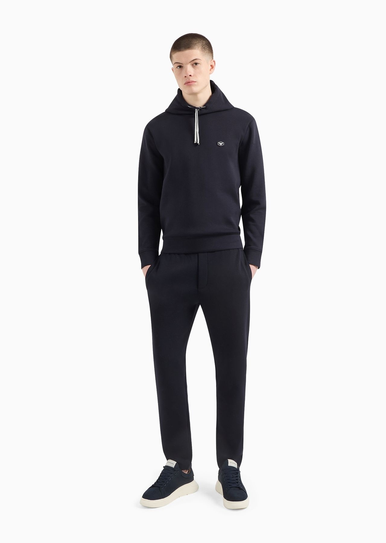 Hooded sweatshirt with micro logo patch - 4