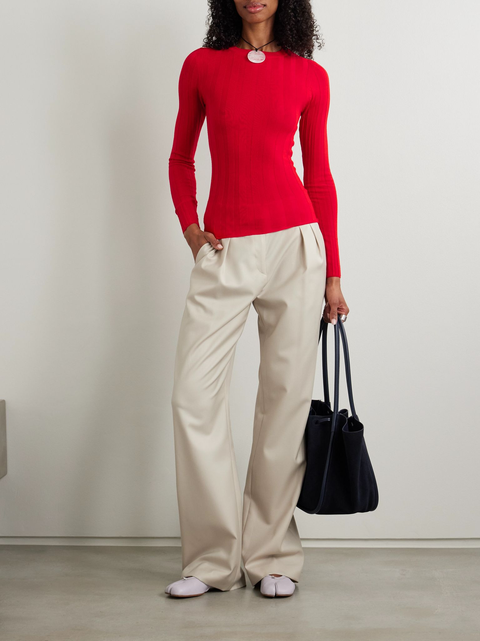 Ribbed wool sweater Red - 2