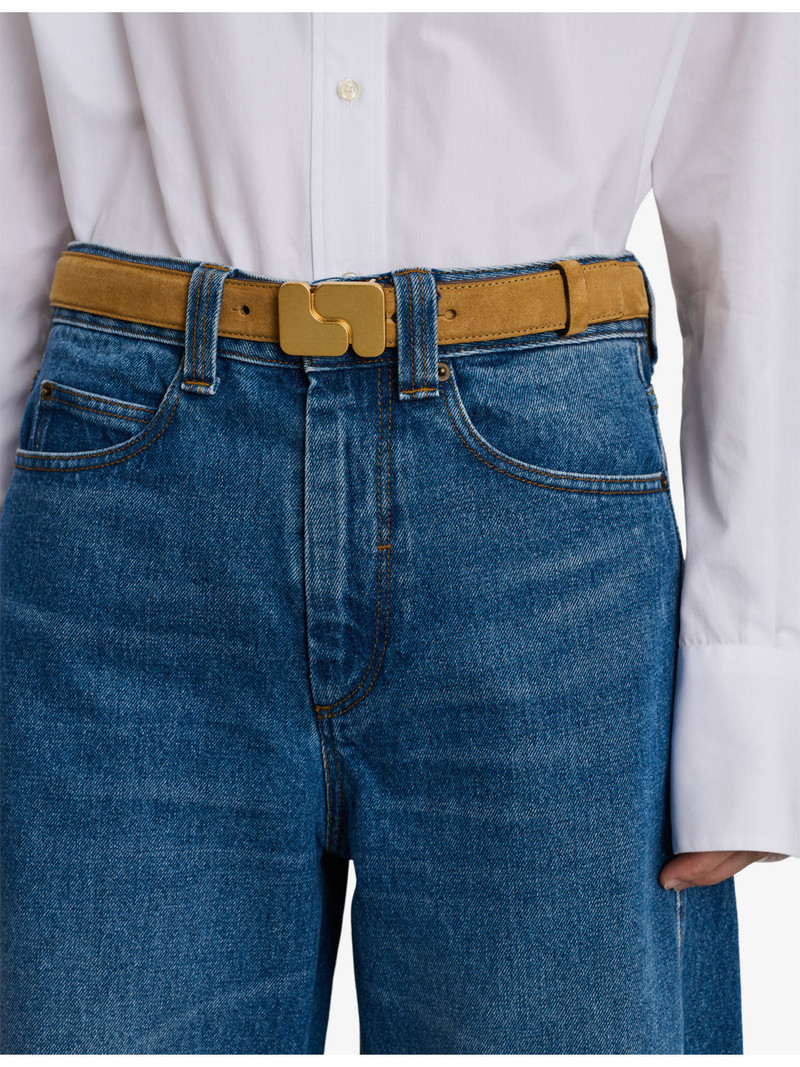 soeur Ninon Branded-Buckle Suede Belt outlook