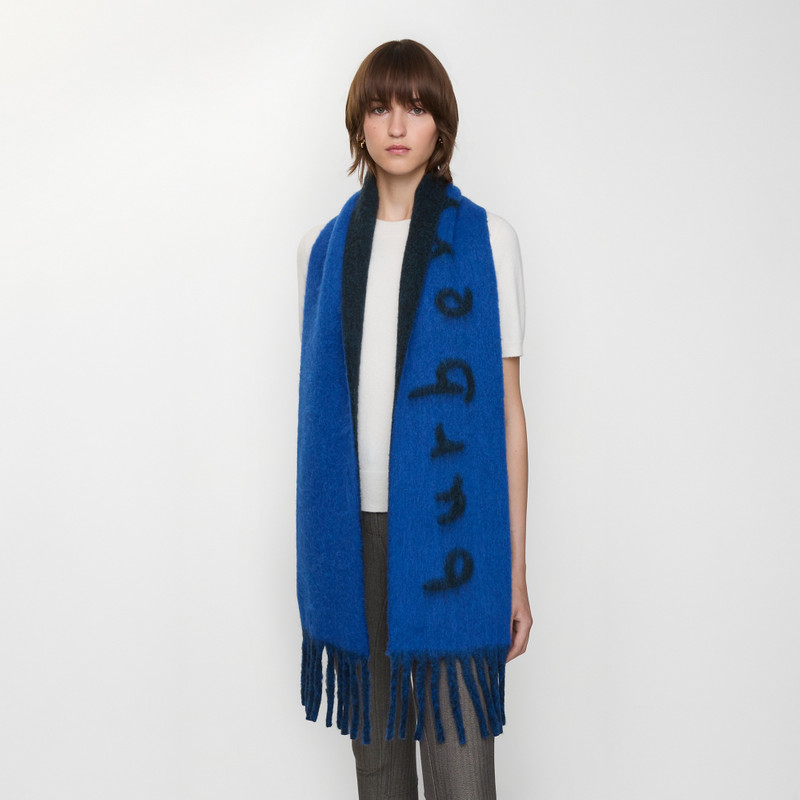 Reversible Logo Alpaca Wool Blend Scarf 3