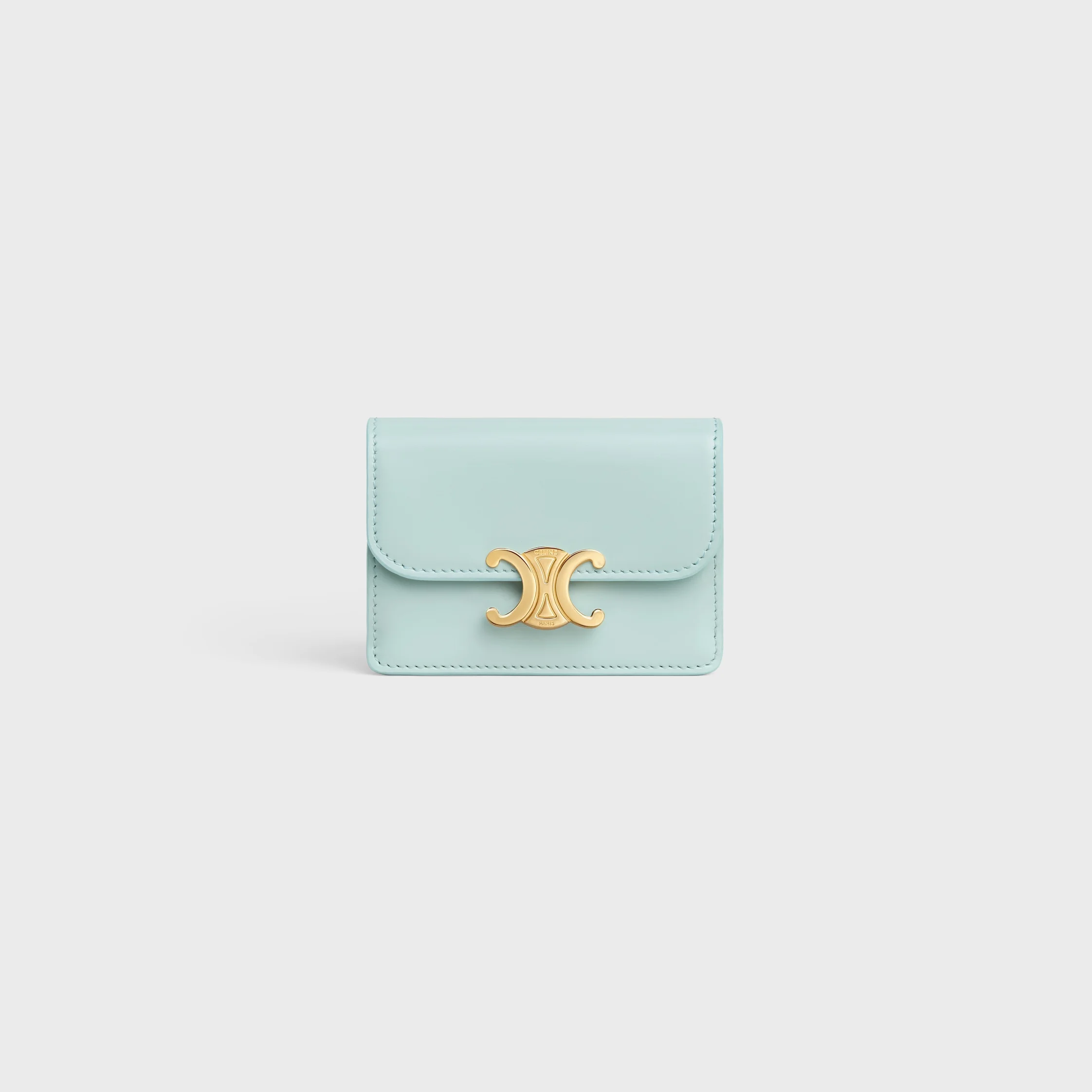 CARD HOLDER WITH FLAP TRIOMPHE IN Shiny calfskin - 1