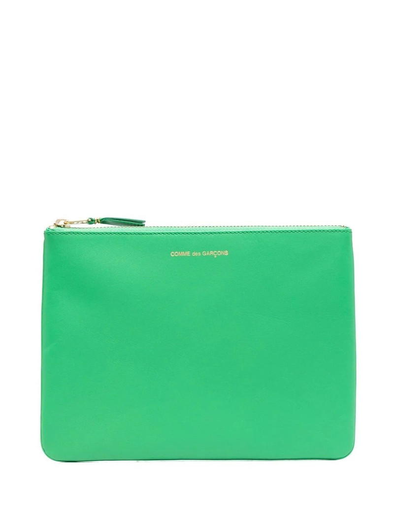 Comme Des Garçons logo-print leather wallet outlook