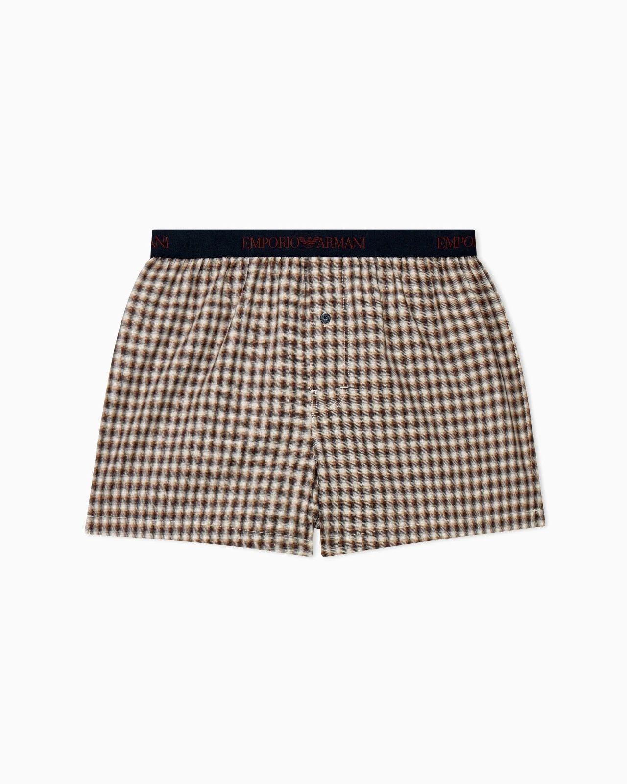 BOXER IN YARN-DYED WOVEN COTTON WITH A REGULAR FIT - 1