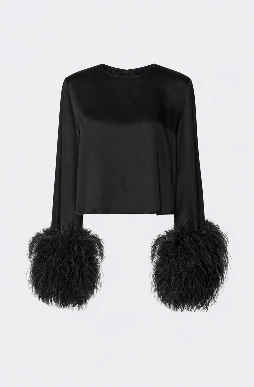 Satin Top With Feathers - 1