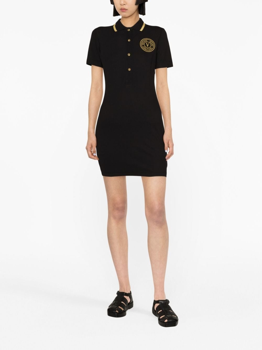 V-Emblem polo minidress - 2